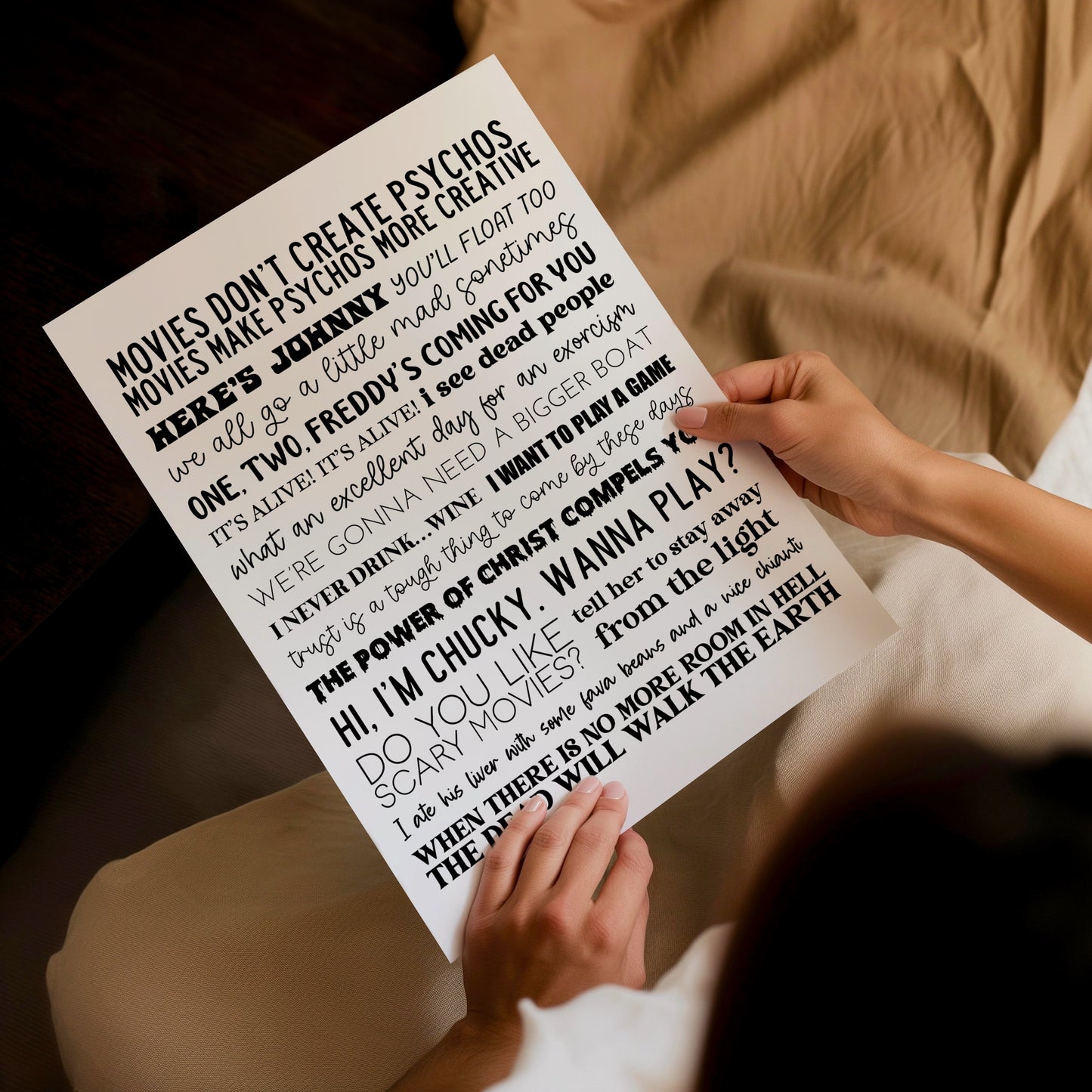 Iconic Horror Movie Quotes Print