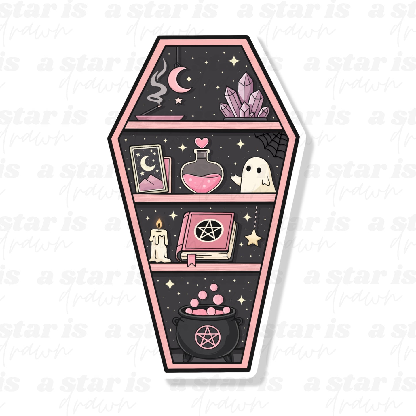Witchy Bookshelf Sticker