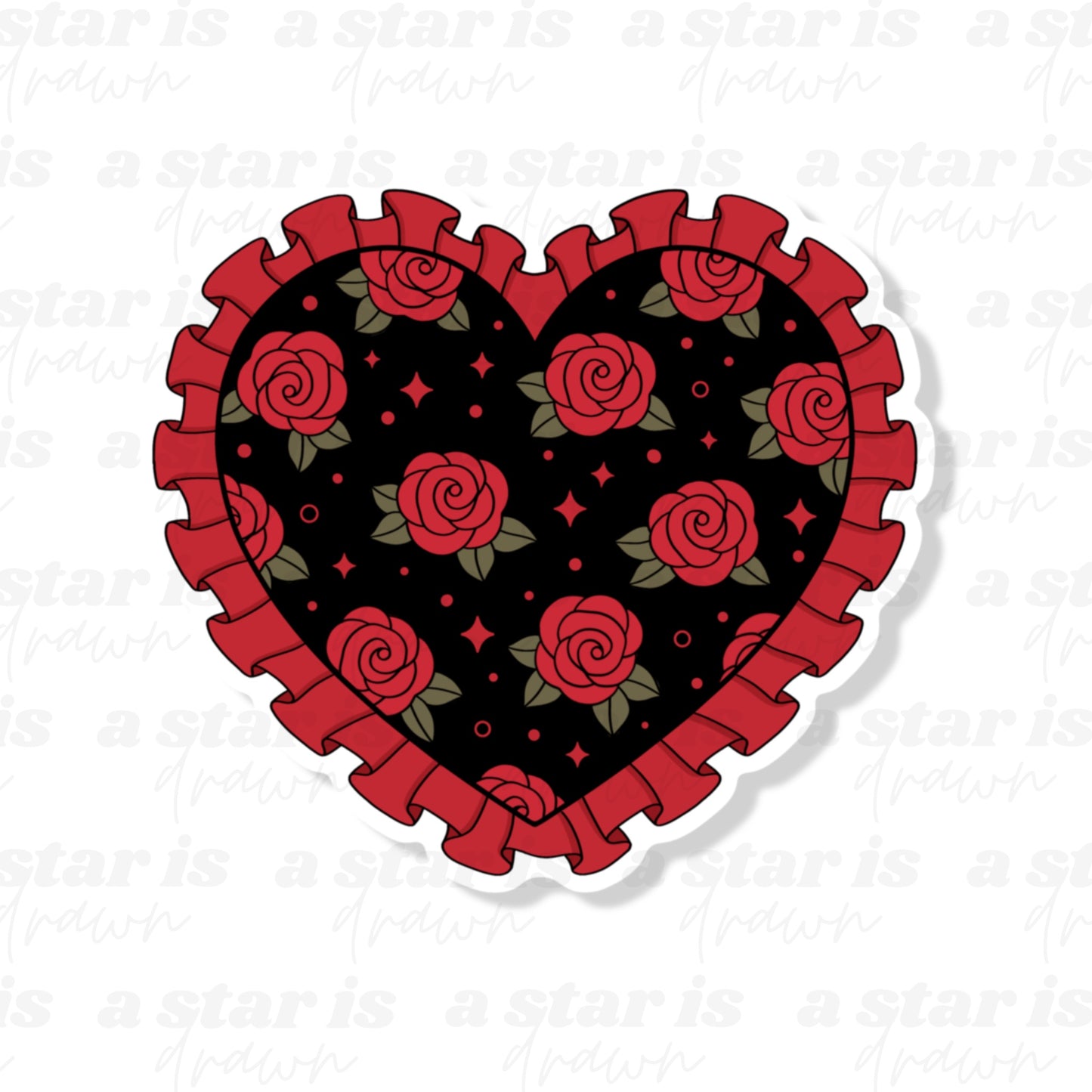 Gothic Rose Heart Sticker