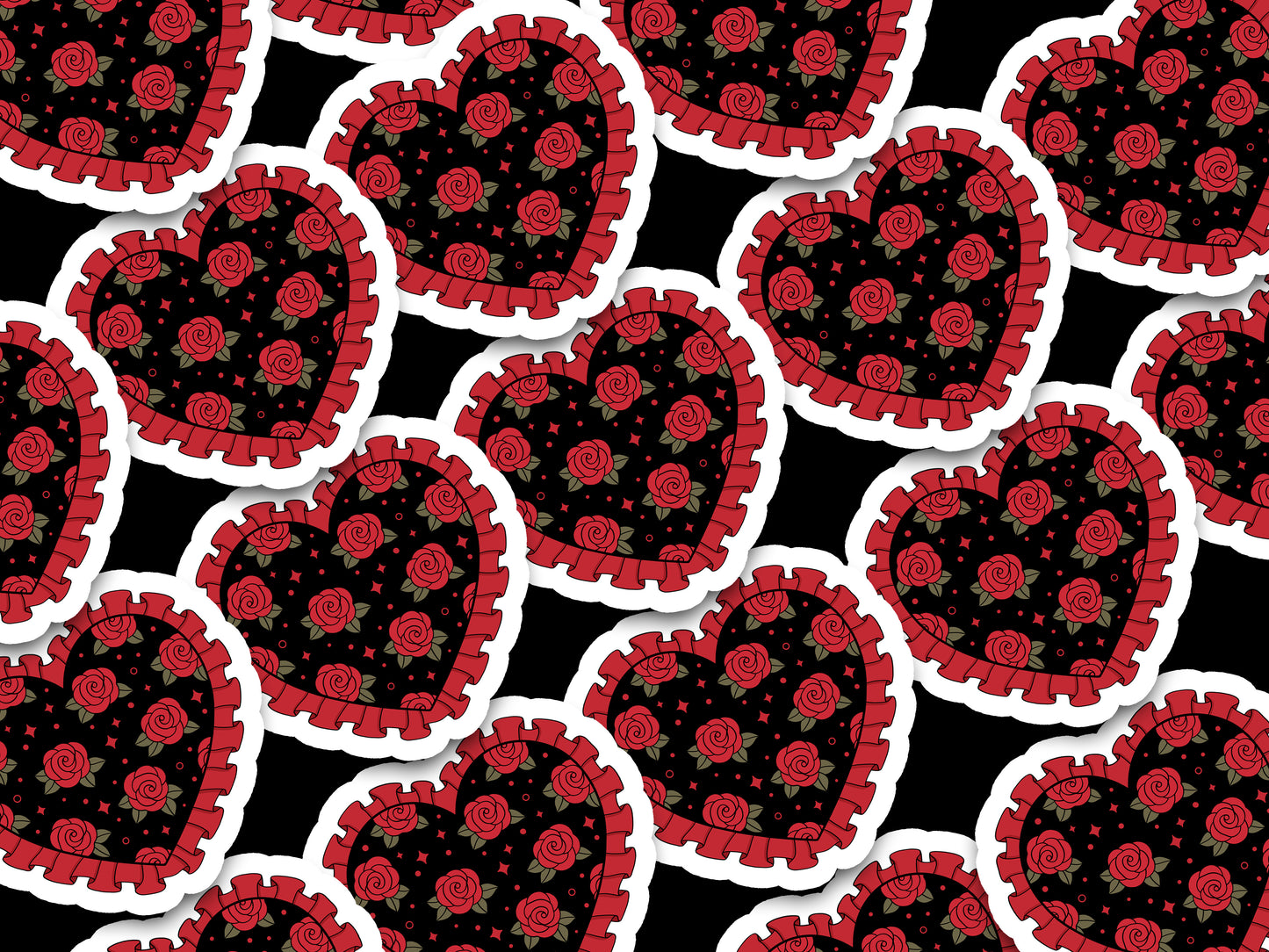 Gothic Rose Heart Sticker