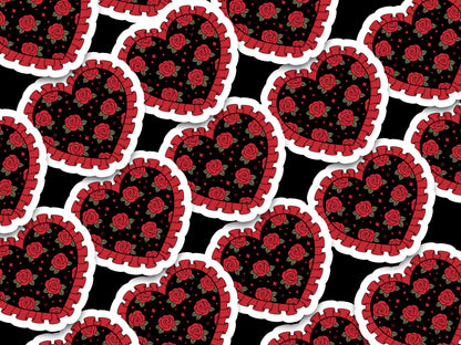 Gothic Rose Heart Sticker