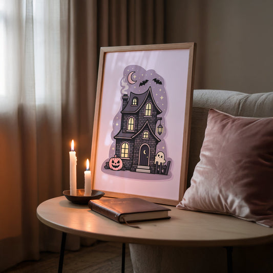 Cute Haunted House Print