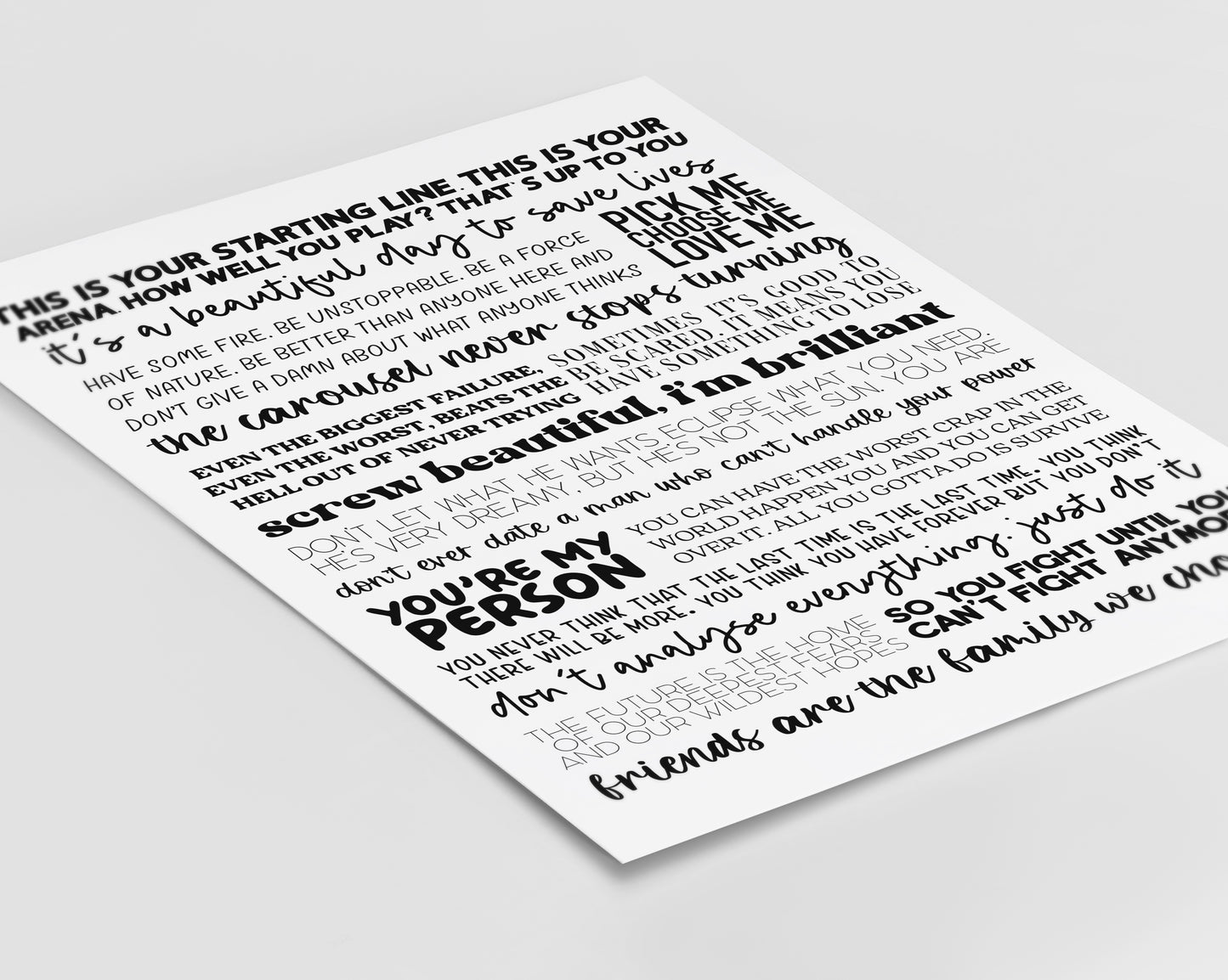 Greys Anatomy Quotes Print