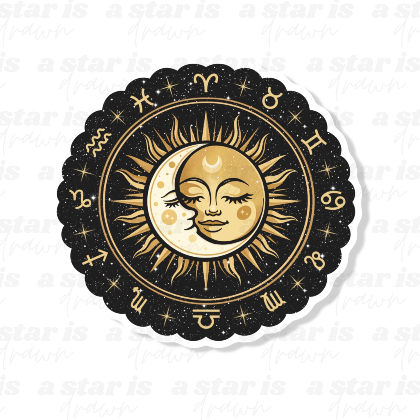 Sun, Moon and Starsigns Sticker