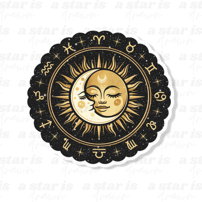 Sun, Moon and Starsigns Sticker