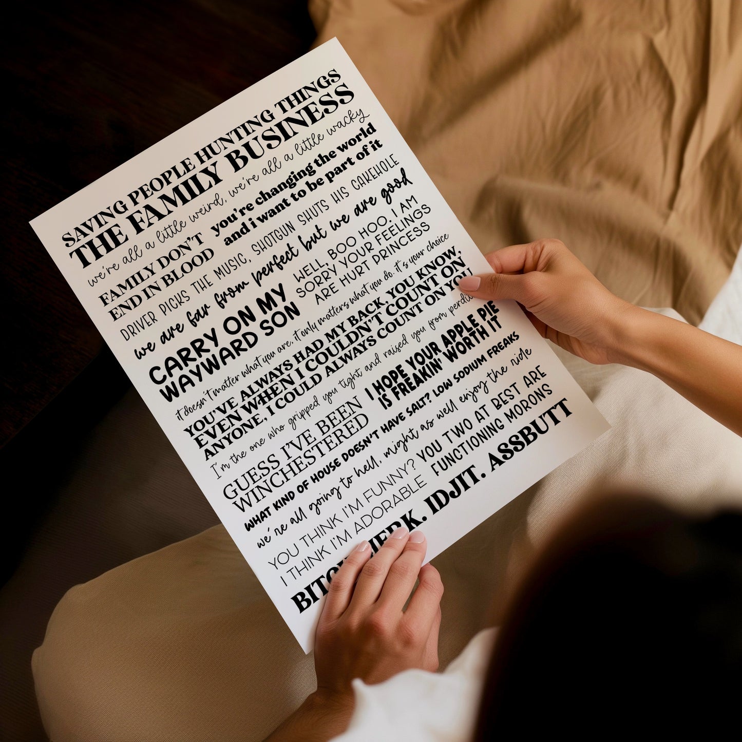 Supernatural Quotes Print