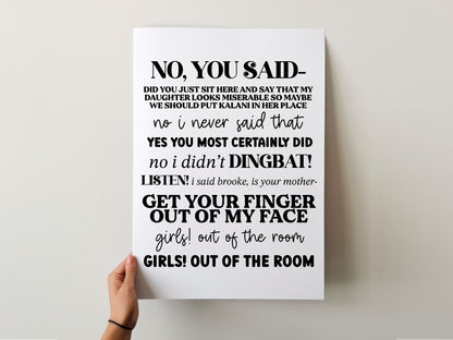Dance Moms - Kelly & Abby Quote Print