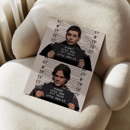 Supernatural - Sam and Dean Mugshots Print