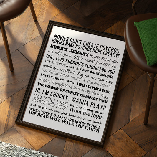 Iconic Horror Movie Quotes Print