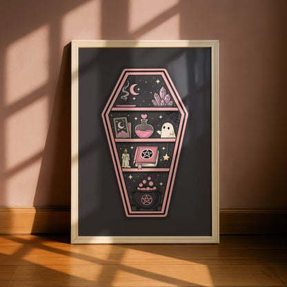 Witchy Bookshelf Print