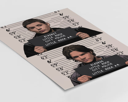Supernatural - Sam and Dean Mugshots Print