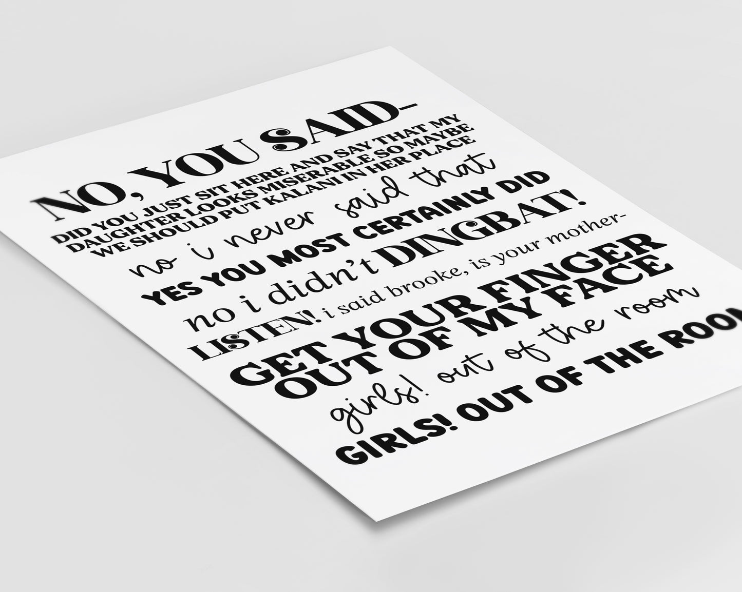 Dance Moms - Kelly & Abby Quote Print