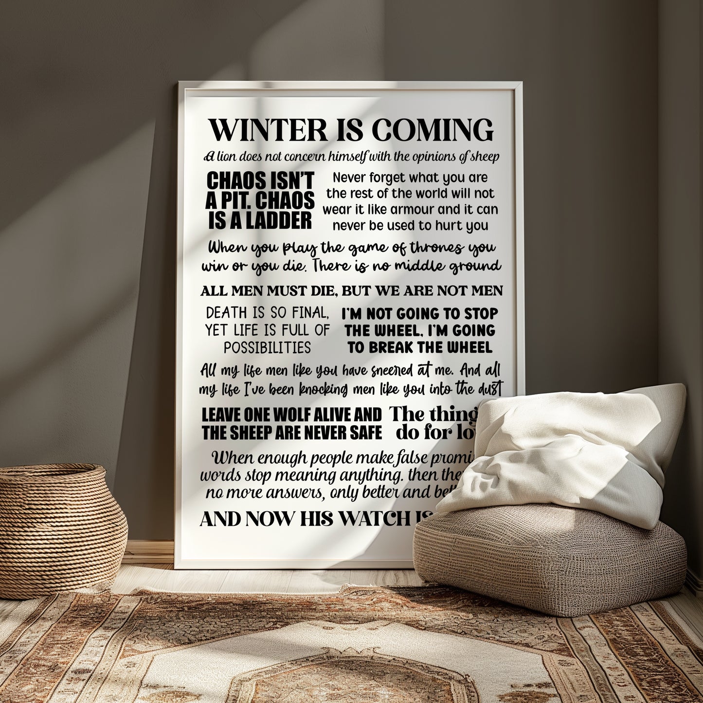 Game of Thrones Quotes Print