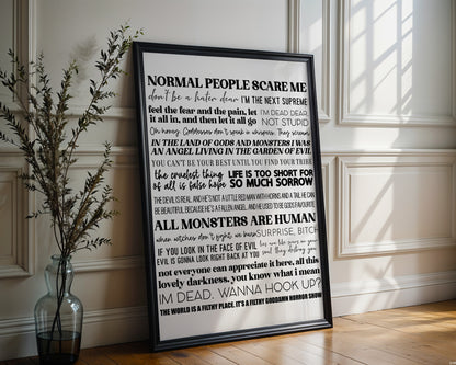 American Horror Story Quotes Print
