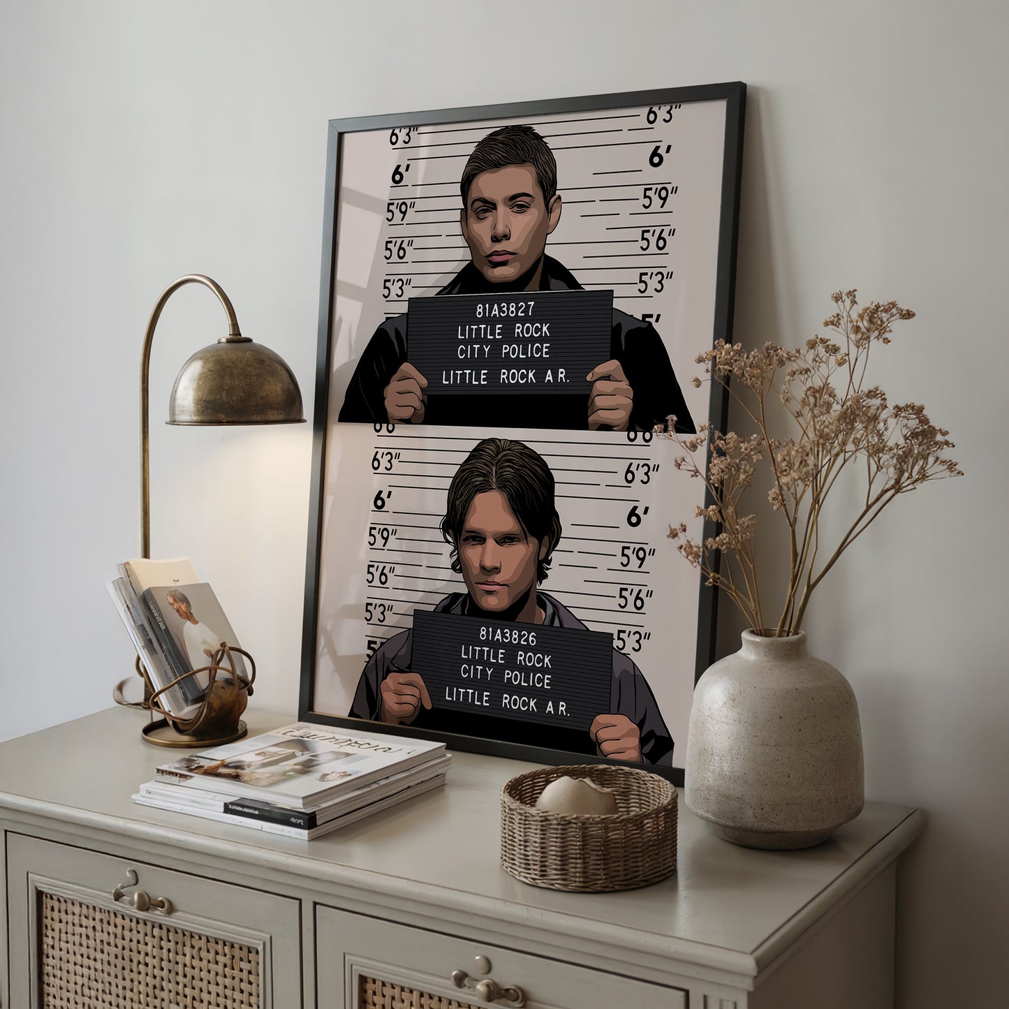 Supernatural - Sam and Dean Mugshots Print