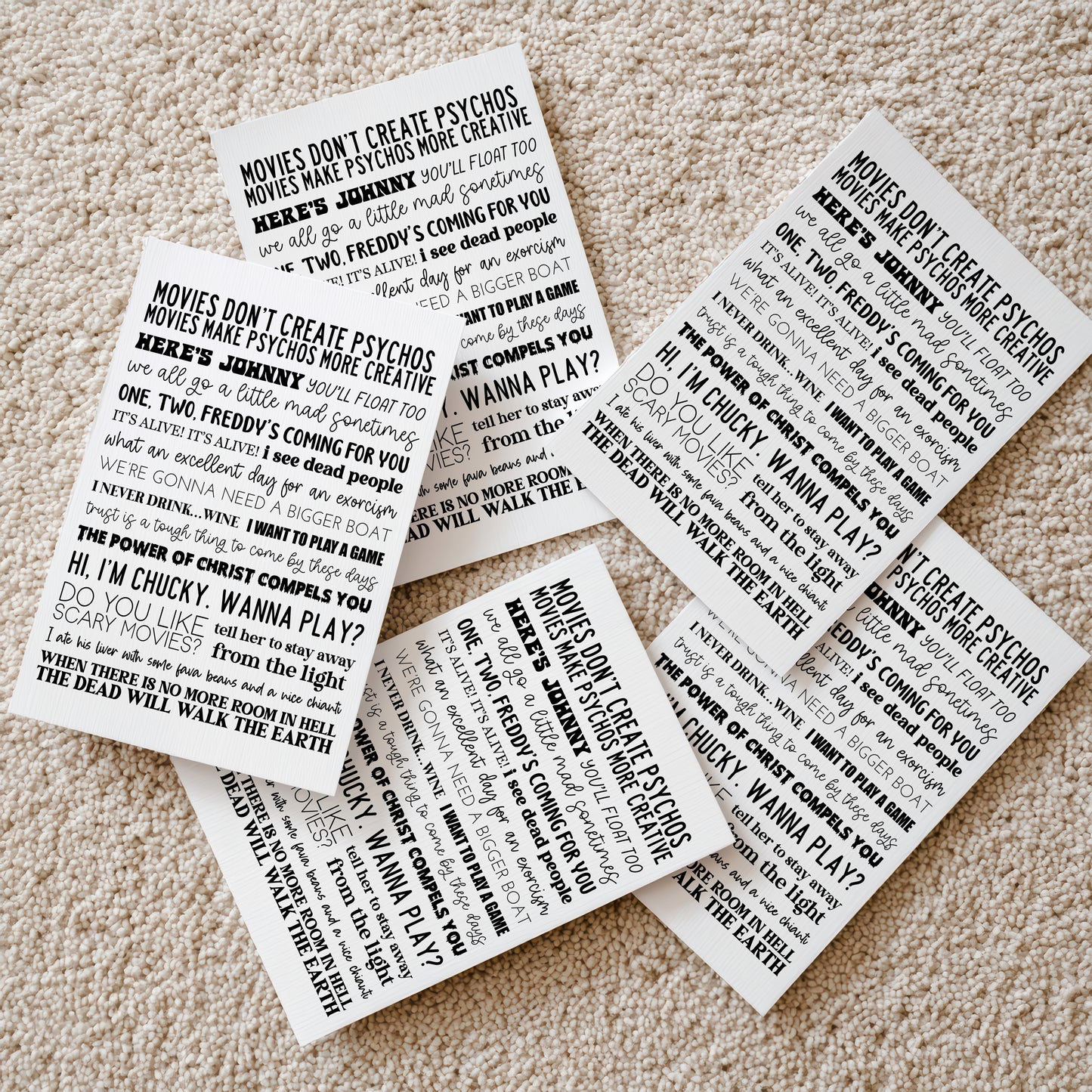 Iconic Horror Movie Quotes Print