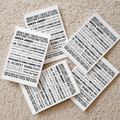 Iconic Horror Movie Quotes Print