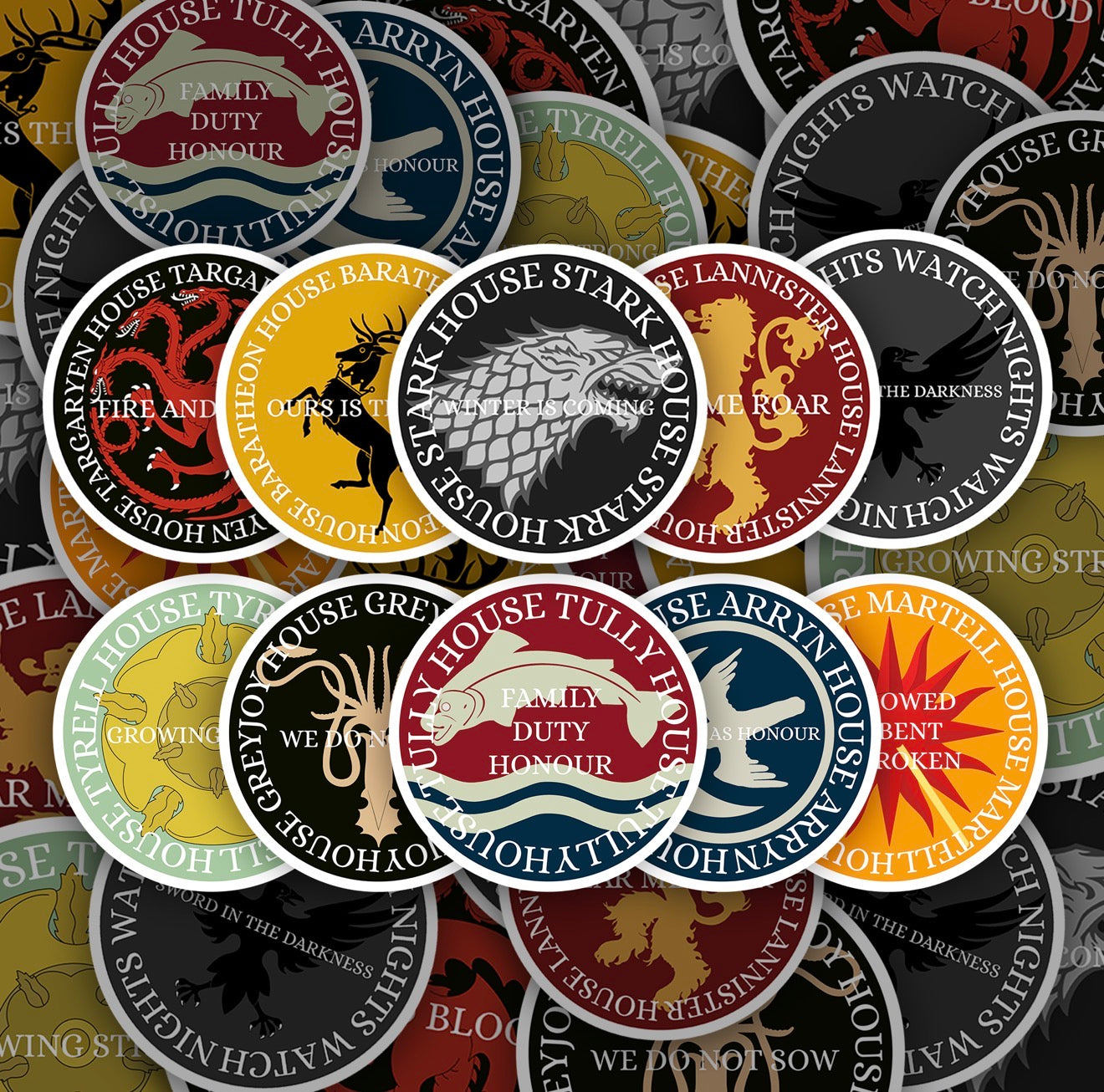 Game of Thrones House Stickers