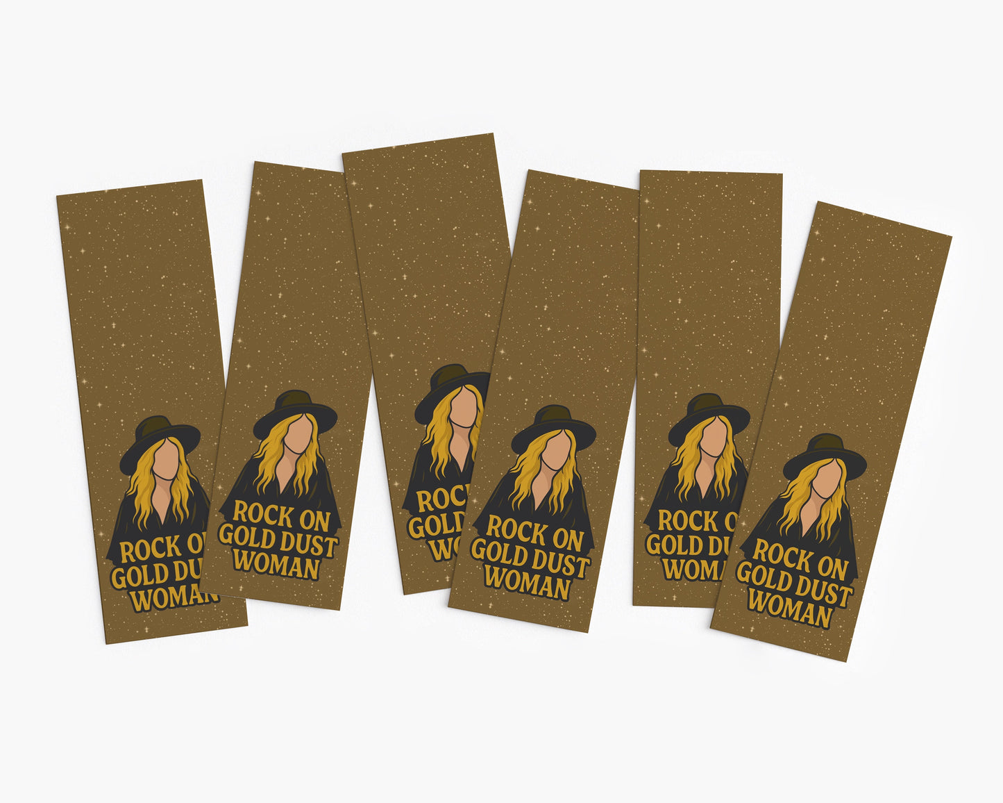 Rock on Gold Woman Bookmark