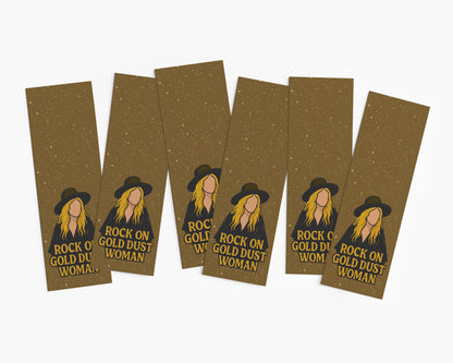 Rock on Gold Woman Bookmark