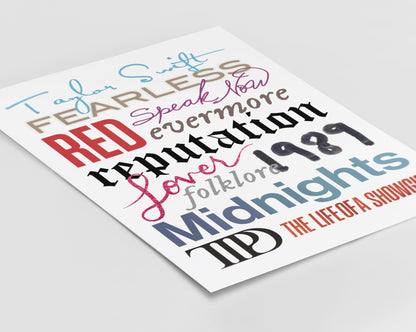Taylor Swift Albums Print