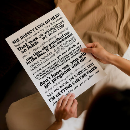 Mean Girls Quotes Print