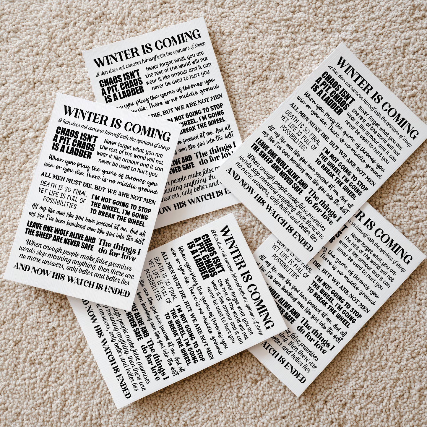 Game of Thrones Quotes Print