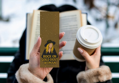 Rock on Gold Woman Bookmark