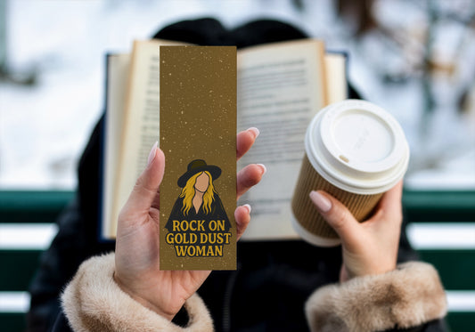 Rock on Gold Woman Bookmark