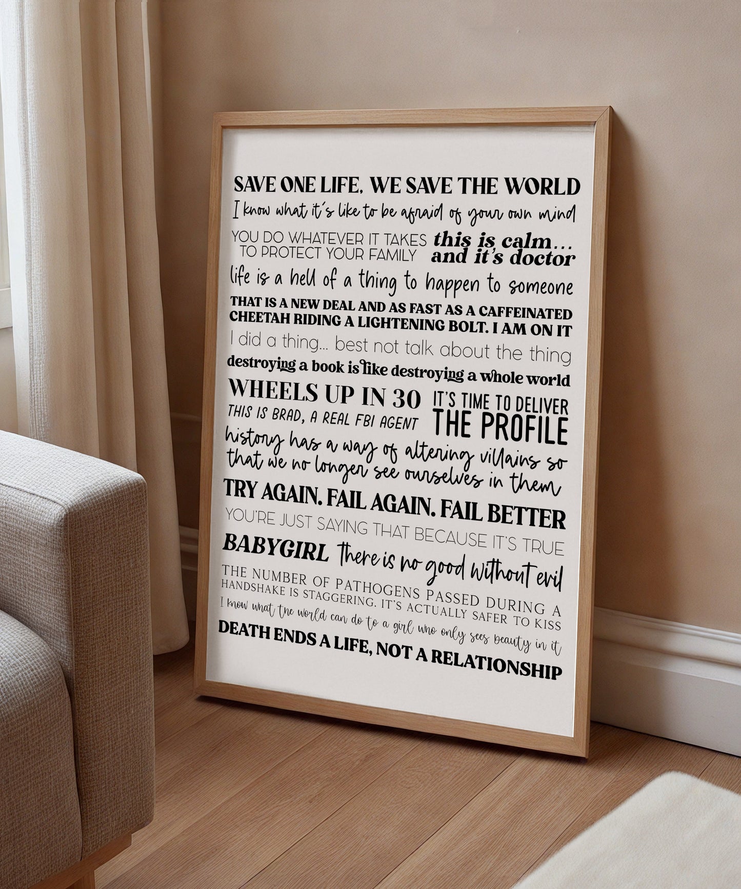 Criminal Minds Quotes Print