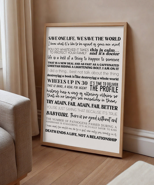 Criminal Minds Quotes Print