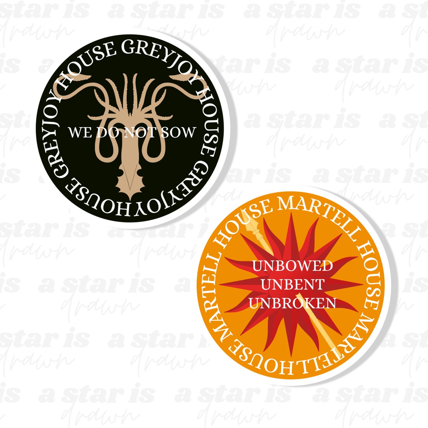 Game of Thrones House Stickers