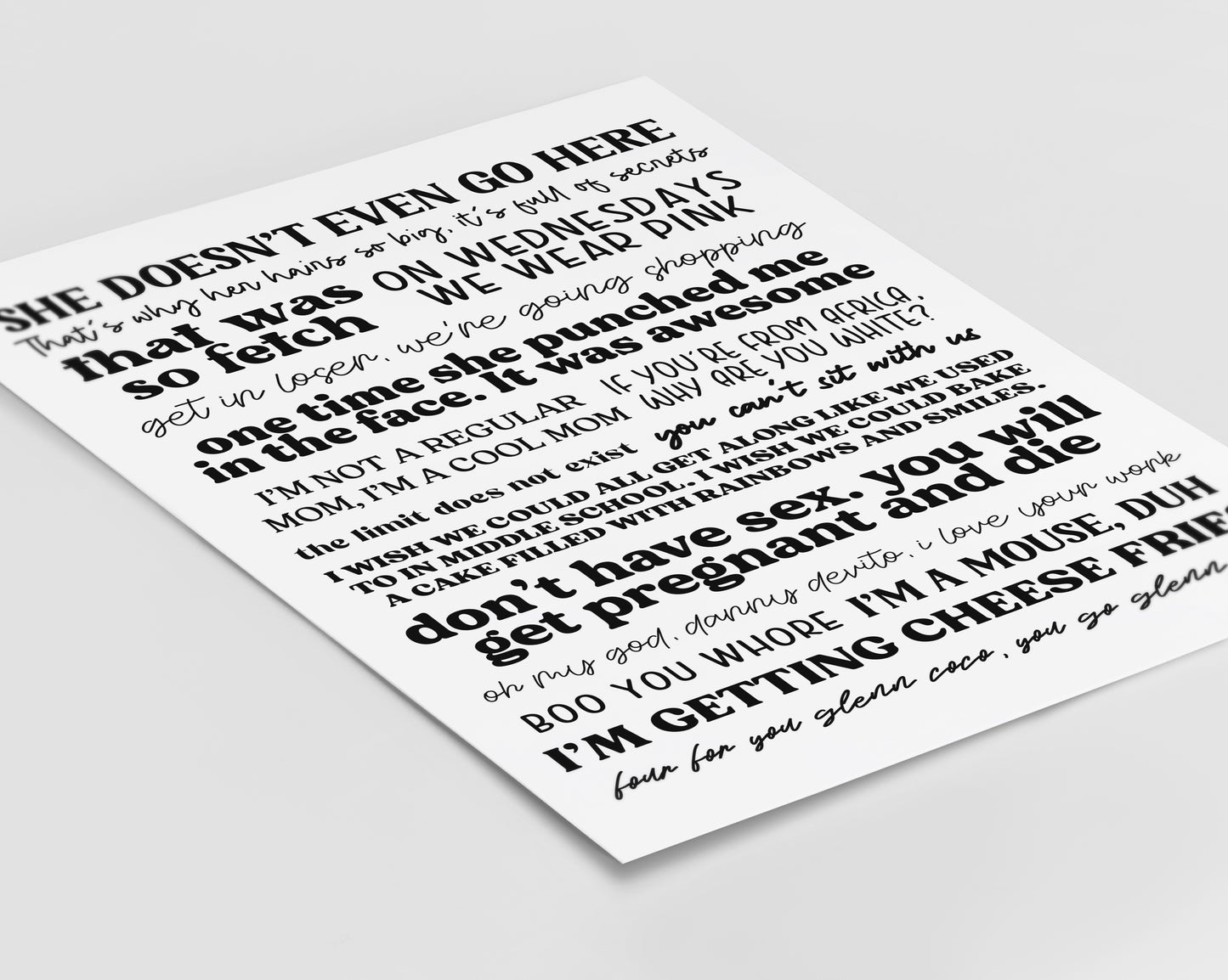 Mean Girls Quotes Print