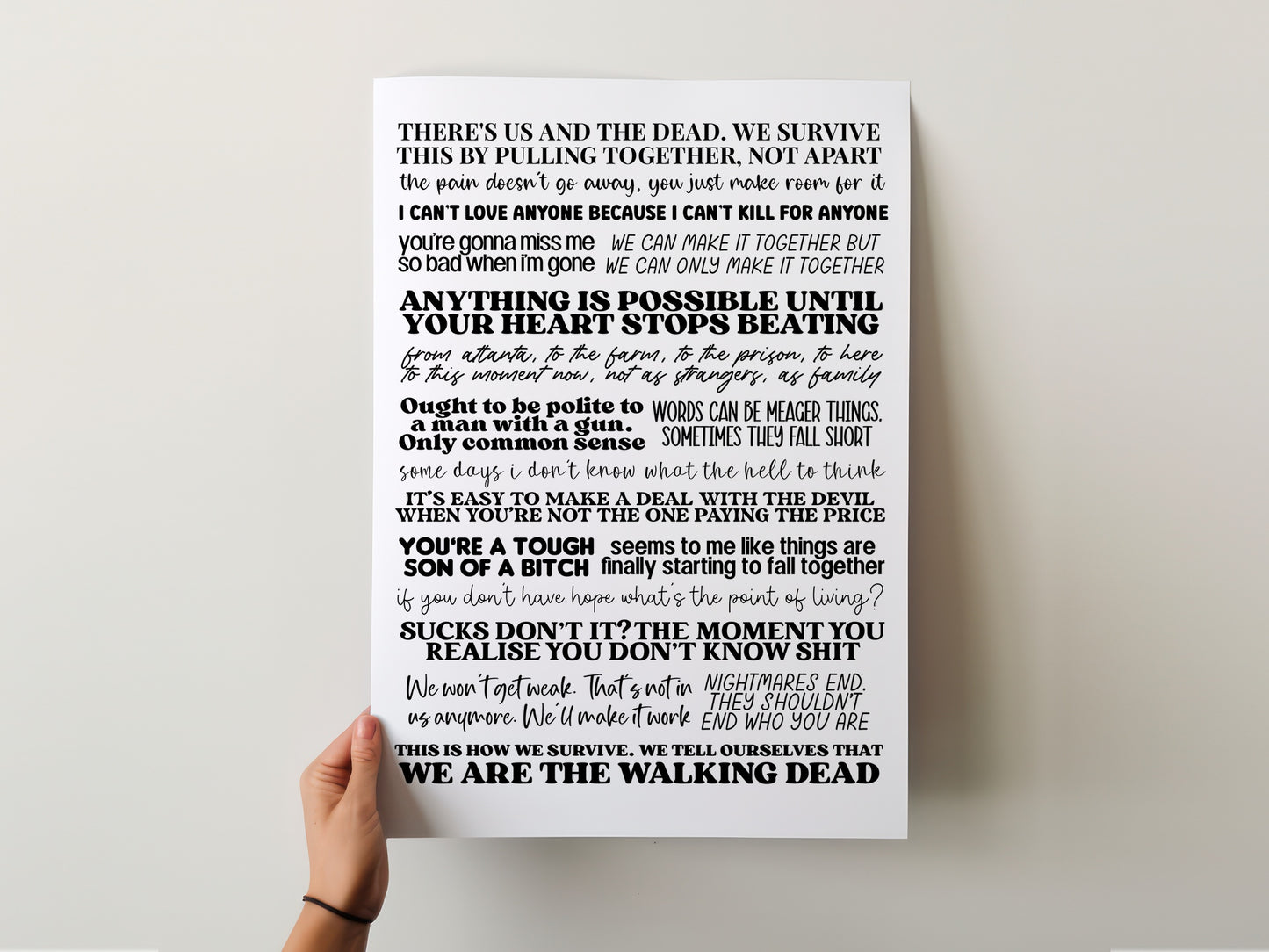 The Walking Dead Quotes Print