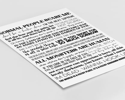American Horror Story Quotes Print