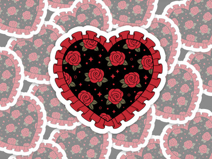 Gothic Rose Heart Sticker