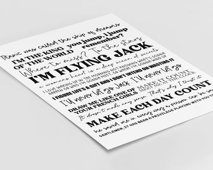 Titanic Quotes Print