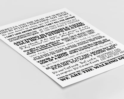 The Walking Dead Quotes Print