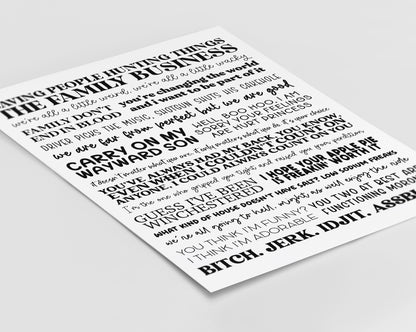 Supernatural Quotes Print