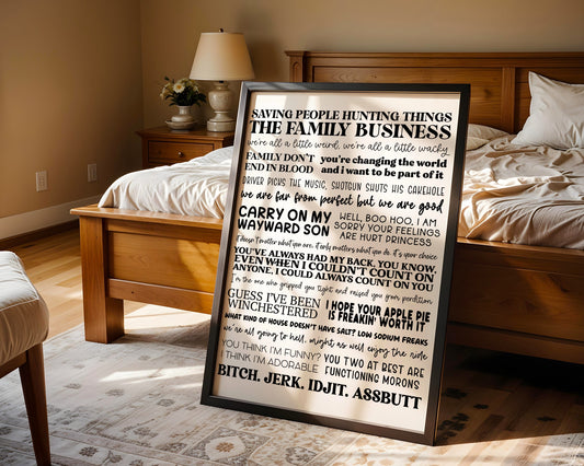 Supernatural Quotes Print