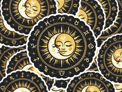 Sun, Moon and Starsigns Sticker