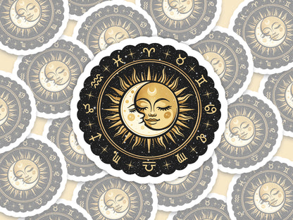Sun, Moon and Starsigns Sticker