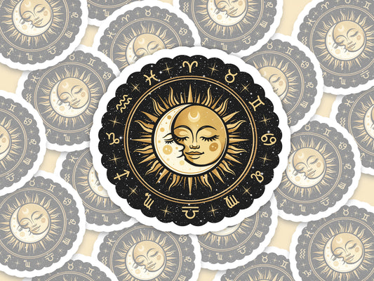 Sun, Moon and Starsigns Sticker