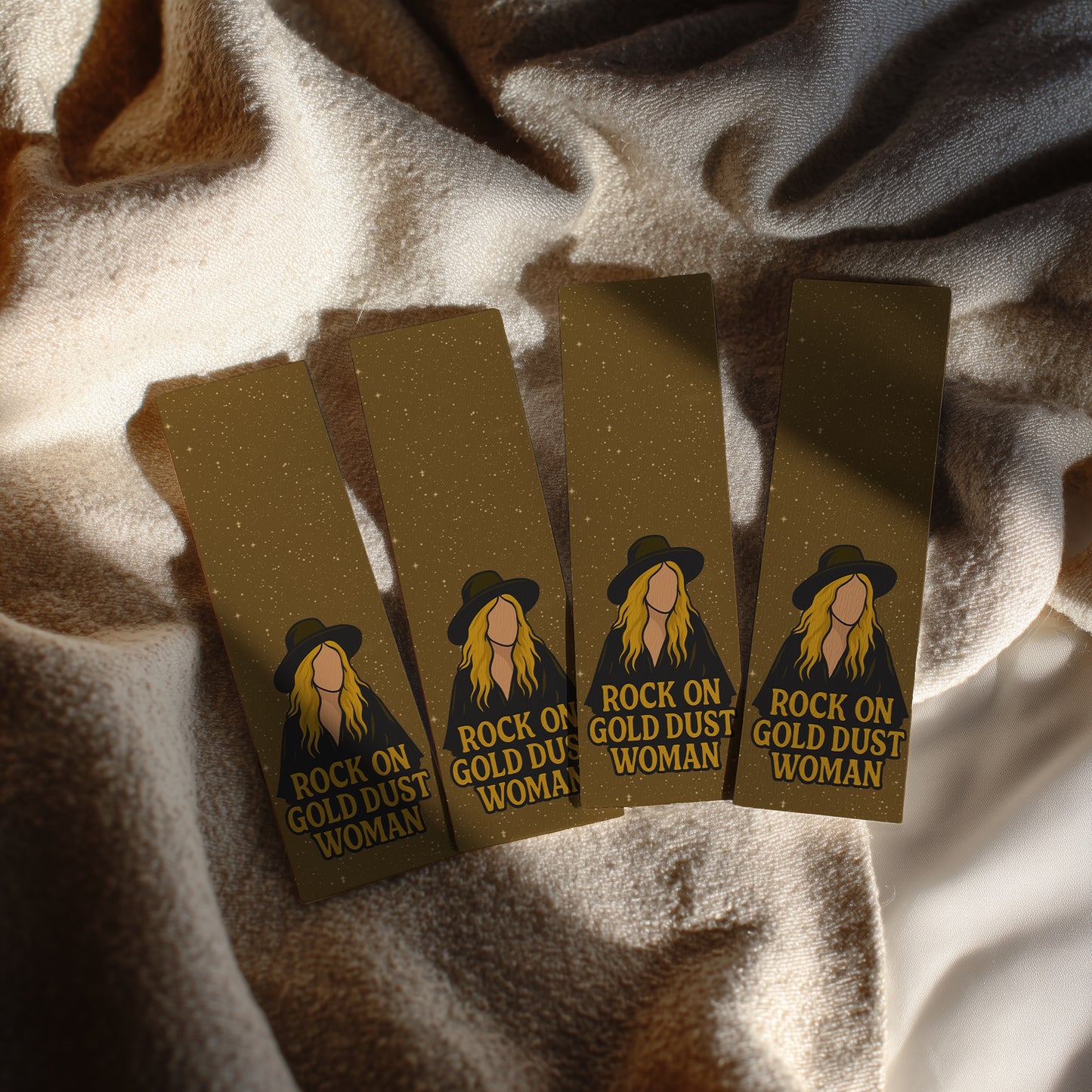 Rock on Gold Woman Bookmark