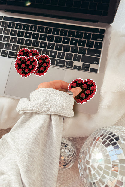 Gothic Rose Heart Sticker