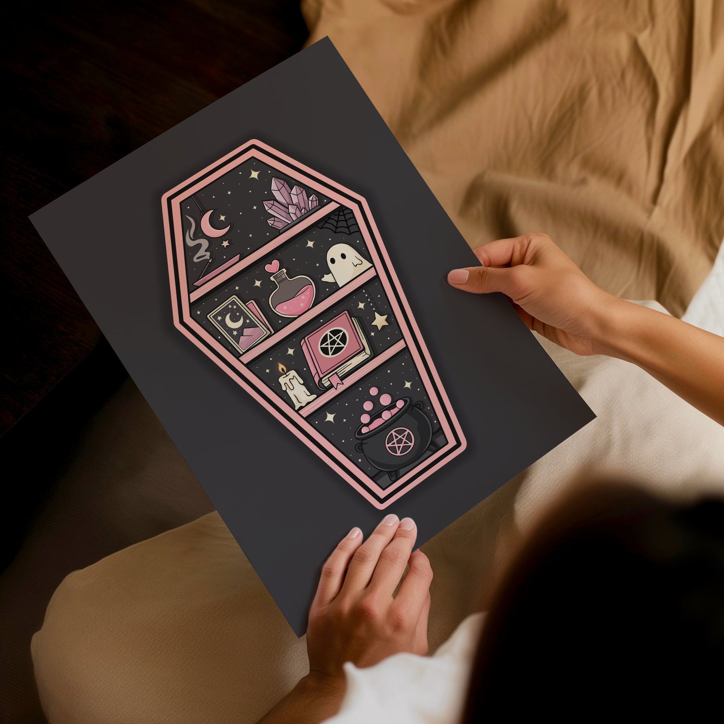 Witchy Bookshelf Print
