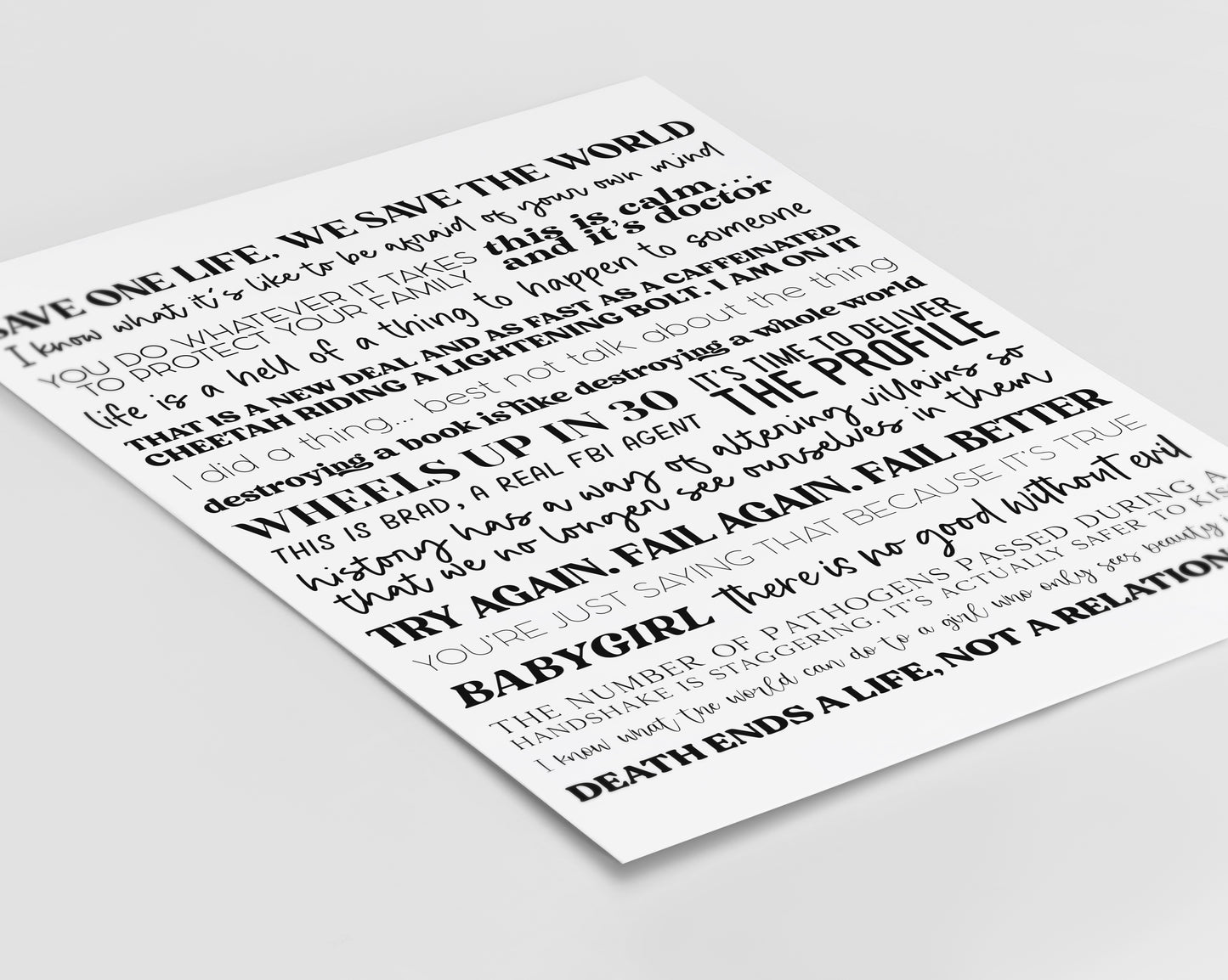 Criminal Minds Quotes Print
