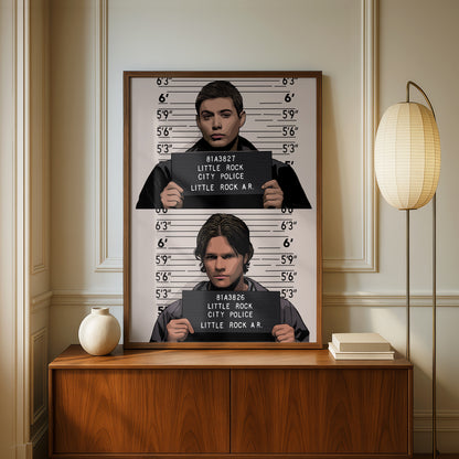 Supernatural - Sam and Dean Mugshots Print