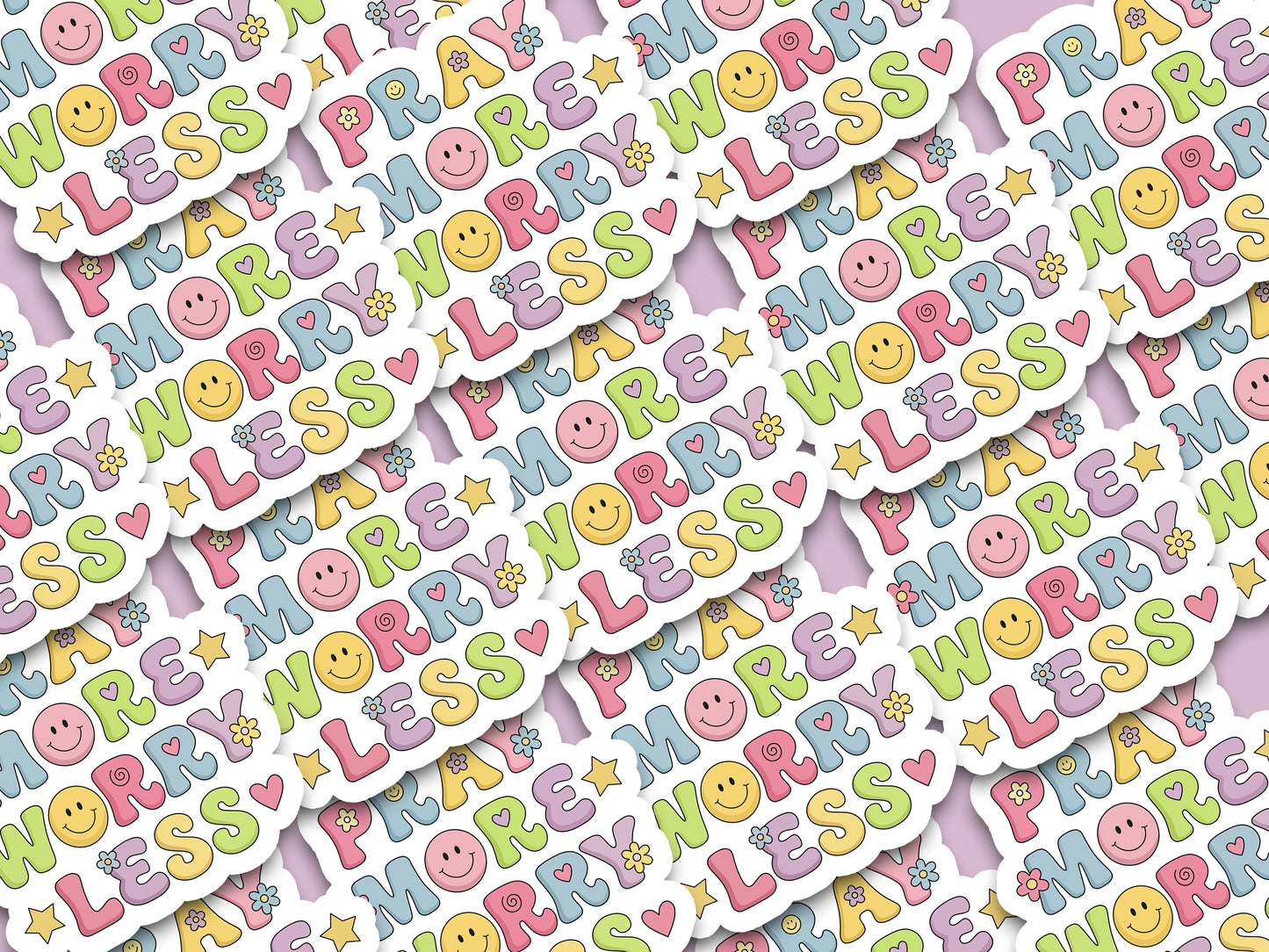 Pray More, Worry Less Sticker