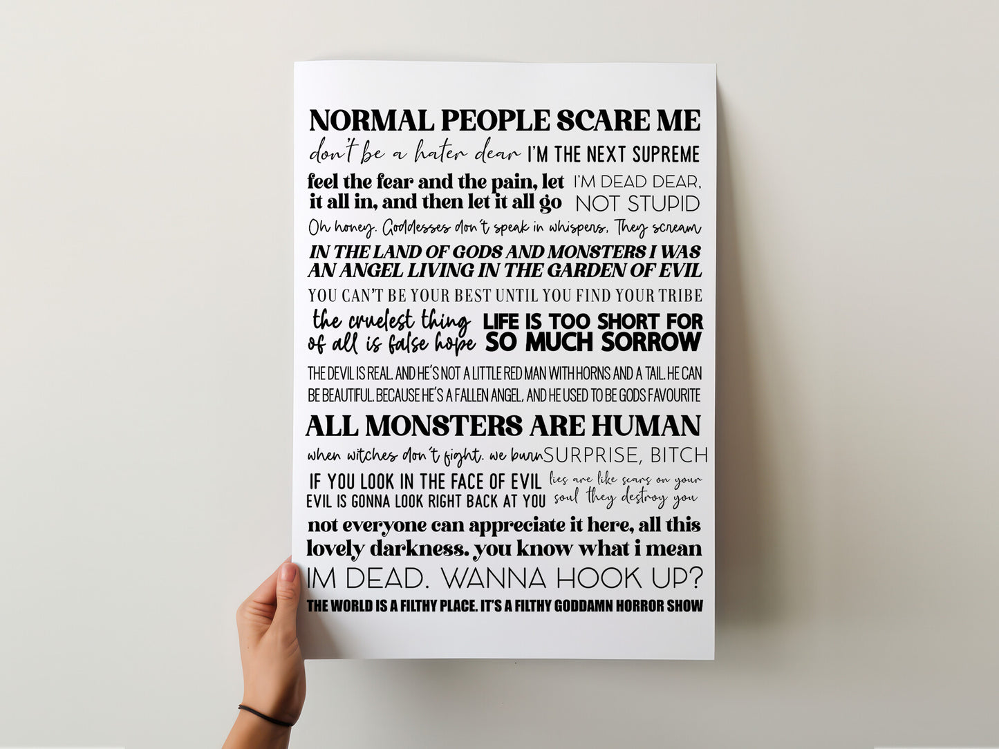 American Horror Story Quotes Print